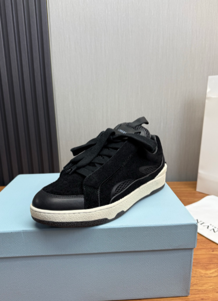 LANVIN black and cream low-top sneakers