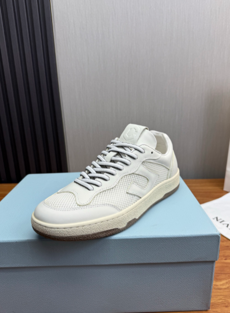 LANVIN white low-top sneakers with cream soles