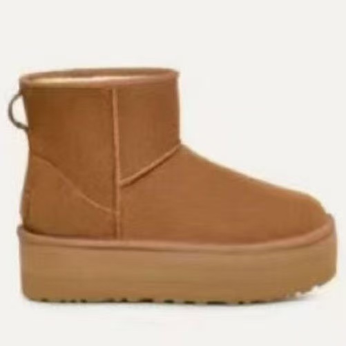UGG chestnut ankle boots with platform sole