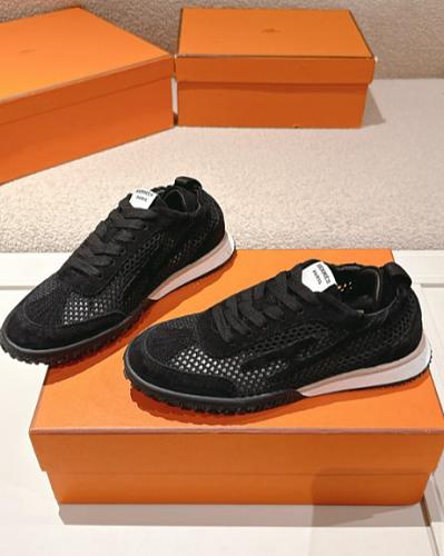 Hermes black tonal patterned sneakers