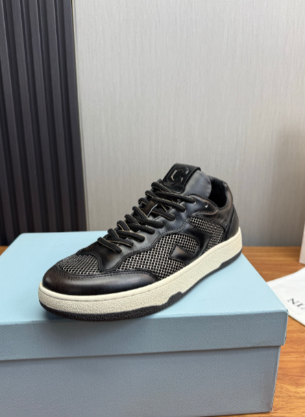LANVIN charcoal and cream low-top sneakers